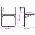 Miniatyrbillede 9 af 9: vidaXL hængende altanbord 60 x 64 x 83,5 cm plastik rattanlook brun