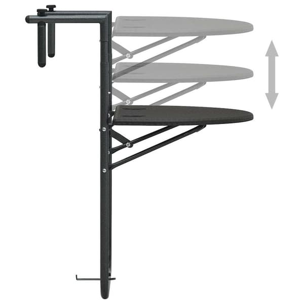 vidaXL Hengende balkongbord brun 60x64x83,5 cm plast rottingutseende