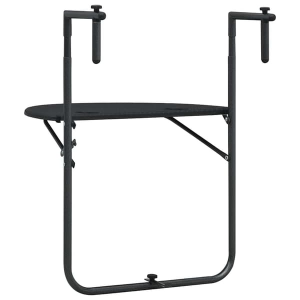 vidaXL Hengende balkongbord svart 60x64x83,5 cm plast rottingutseende