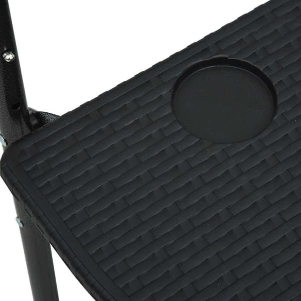 vidaXL Hengende balkongbord svart 60x64x83,5 cm plast rottingutseende
