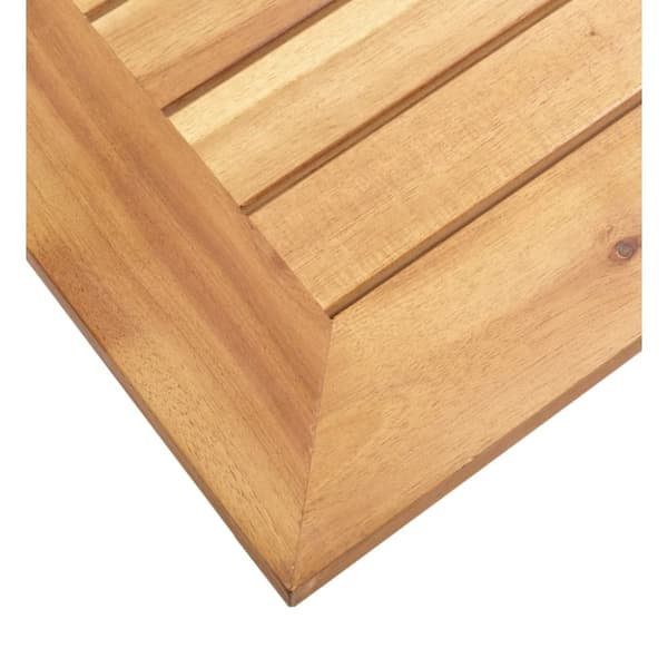vidaXL Puutarhan sivupöytä 45x45x38 cm akaasiapuu ja ruostumaton teräs