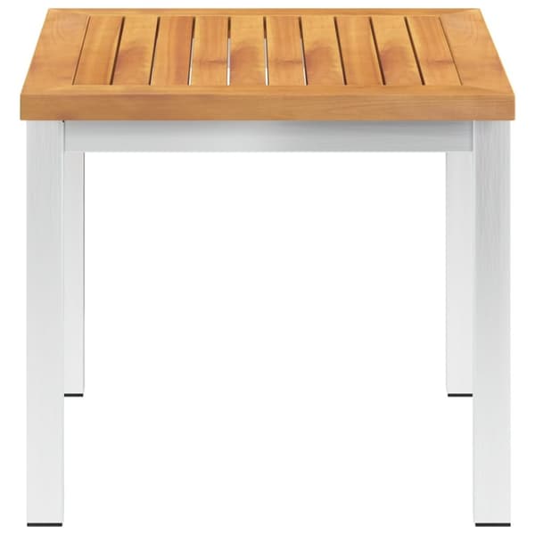 vidaXL Trädgårdsbord 45x45x38 cm massivt akaciaträ och rostfritt stål