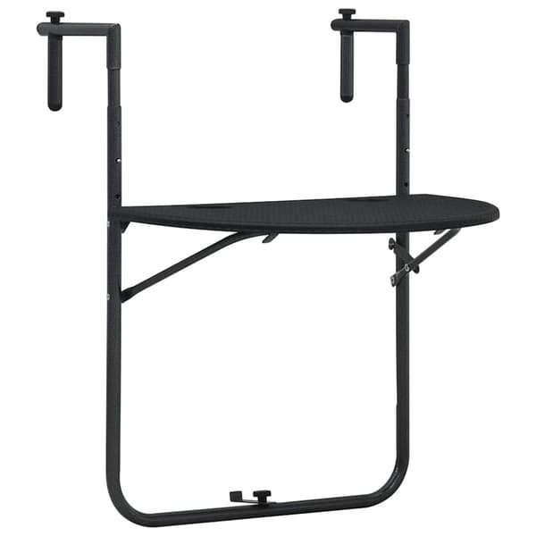 vidaXL hængende altanbord 60 x 64 x 83,5 cm plastik rattanlook sort