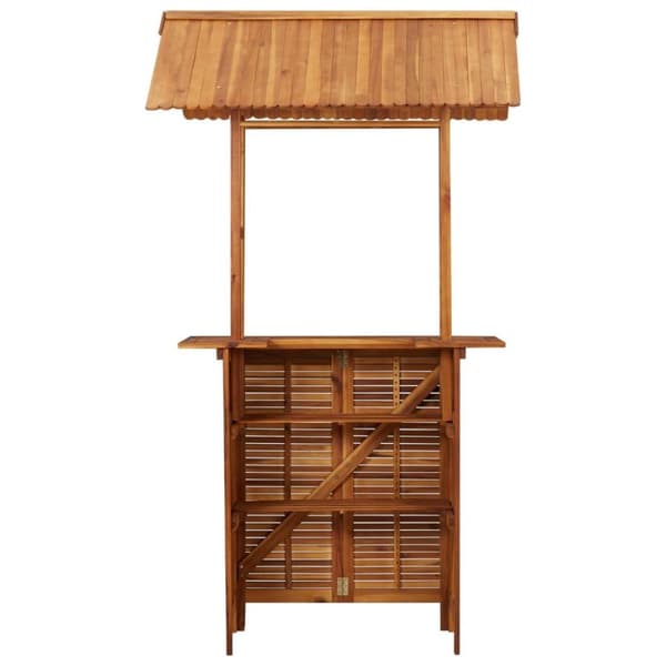 vidaXL Utendørs barbord med tak 113x106x217 cm heltre akasie