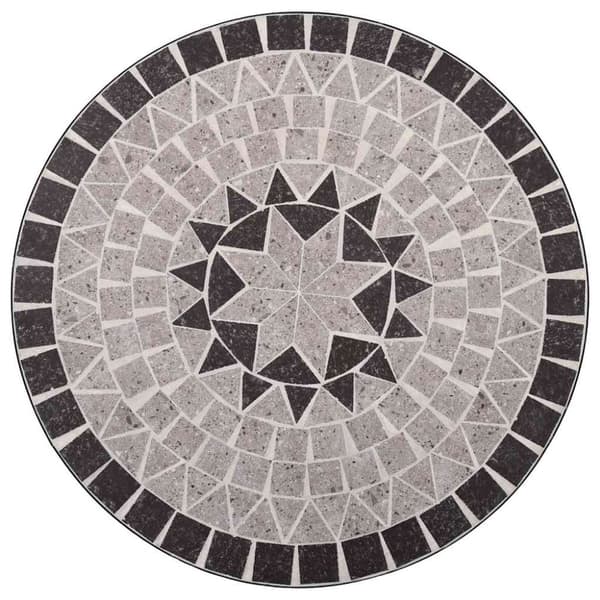 vidaXL bistrobord med mosaikdesign 61 cm keramisk grå
