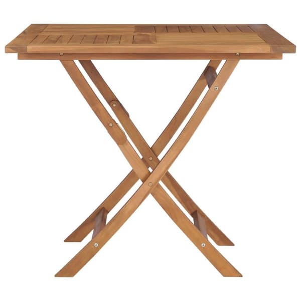 vidaXL Hopfällbart trädgårdsbord 85x85x76 cm massiv teak