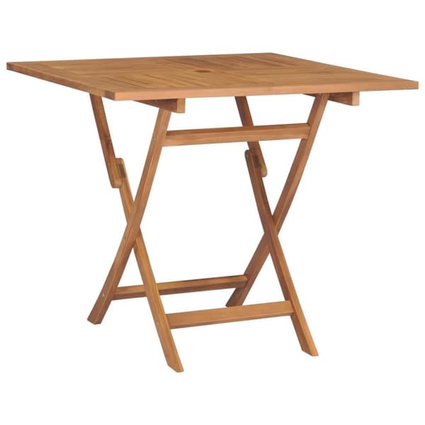 vidaXL Hopfällbart trädgårdsbord 85x85x76 cm massiv teak