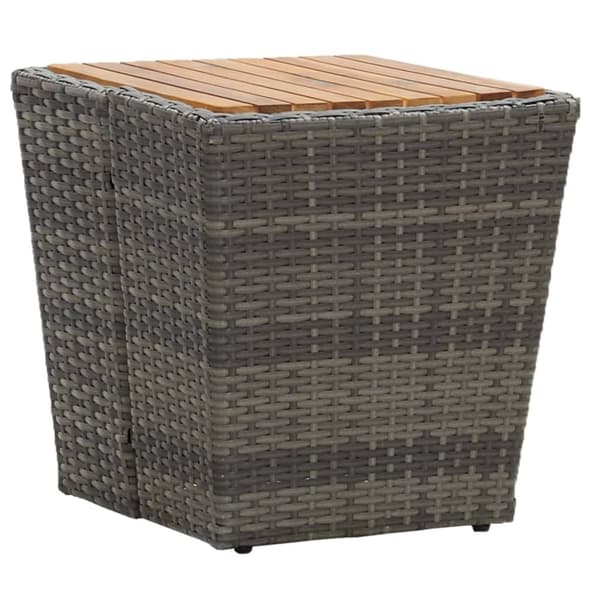 vidaXL tebord 41,5x41,5x43 cm polyrattan og massivt akacietræ grå