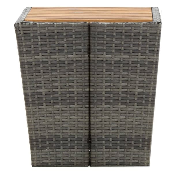 vidaXL tebord 41,5x41,5x43 cm polyrattan og massivt akacietræ grå