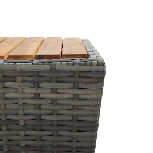 vidaXL tebord 41,5x41,5x43 cm polyrattan og massivt akacietræ grå