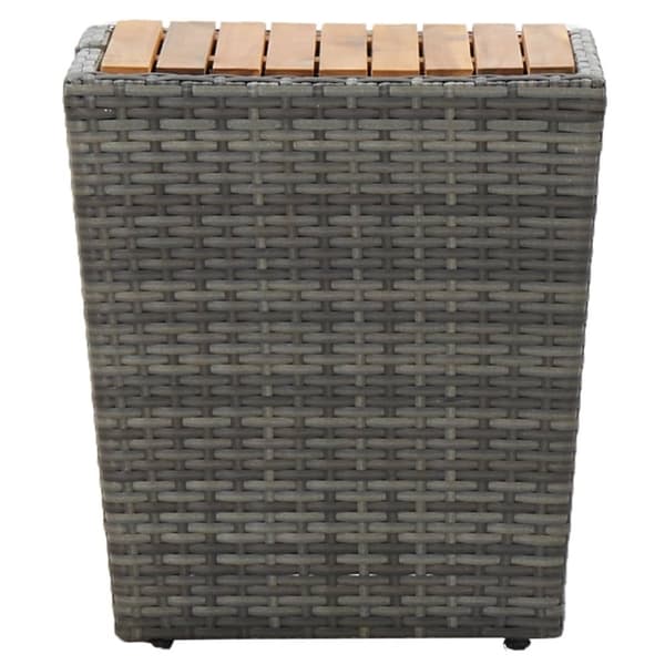 vidaXL tebord 41,5x41,5x43 cm polyrattan og massivt akacietræ grå