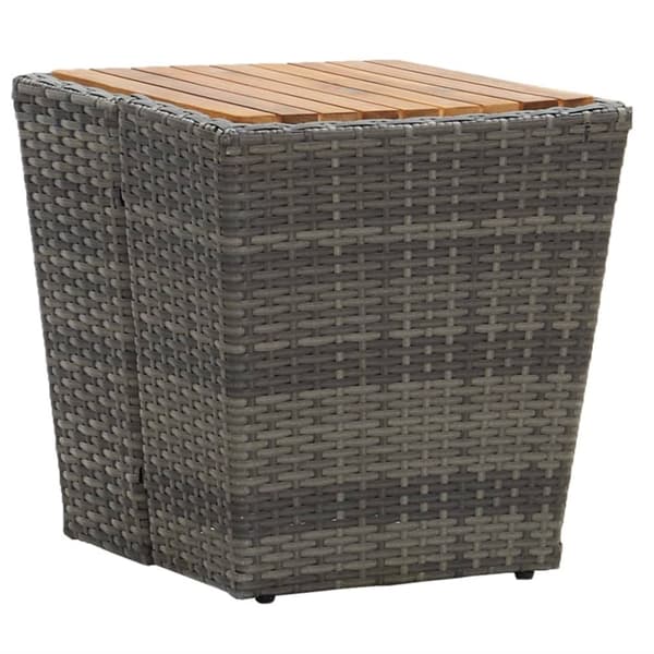 vidaXL tebord 41,5x41,5x43 cm polyrattan og massivt akacietræ grå