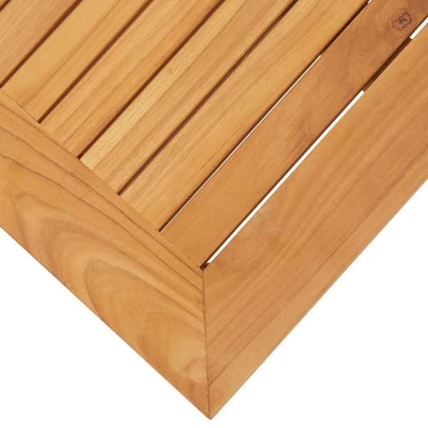 vidaXL Sidebord til hage 45x45x38 cm heltre teak og rustfritt stål