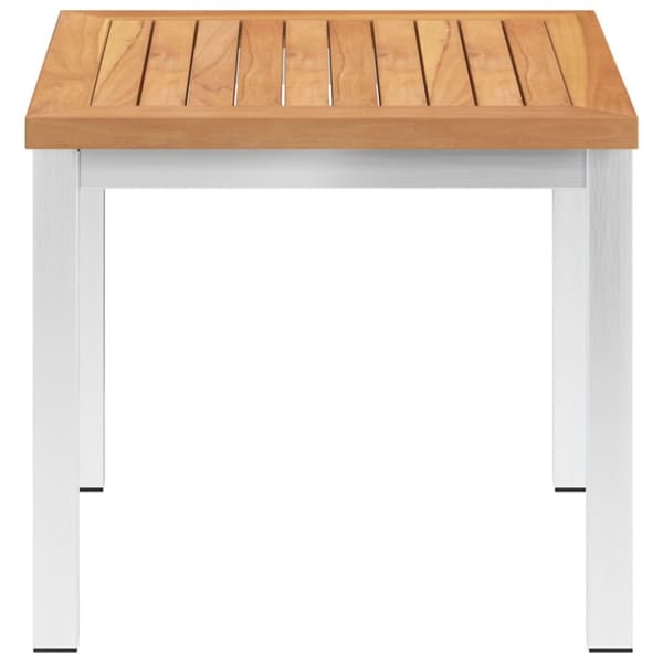 vidaXL Sidebord til hage 45x45x38 cm heltre teak og rustfritt stål