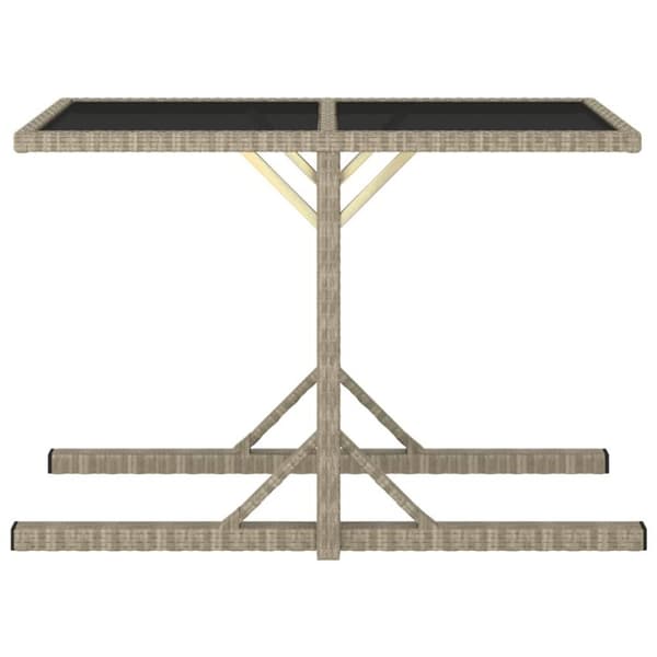 vidaXL Hagebord beige 110x53x72 cm glass og polyrotting
