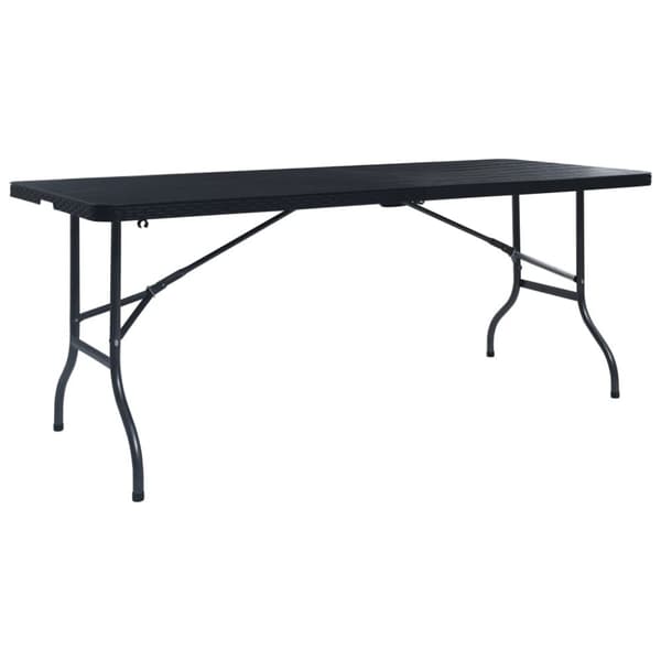 vidaXL foldbart havebord 180x75x72 cm HDPE imiteret rattan sort