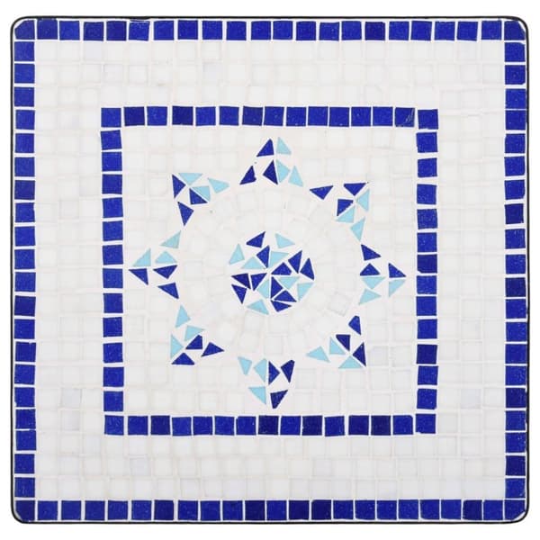 vidaXL bistrobord med mosaikdesign 60 cm keramisk blå og hvid