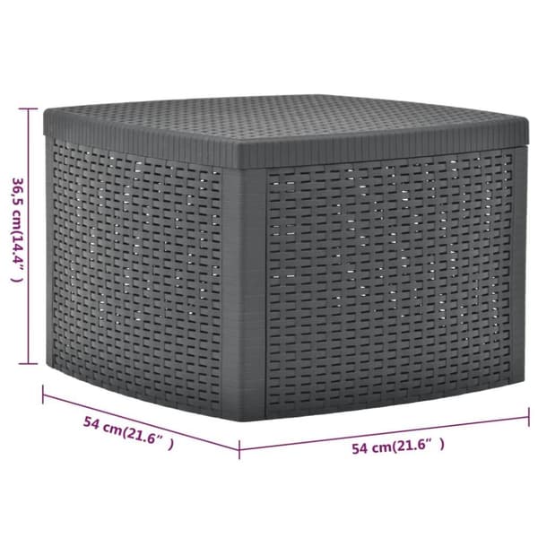 vidaXL Sidebord antrasitt 54x54x36,5 cm plast