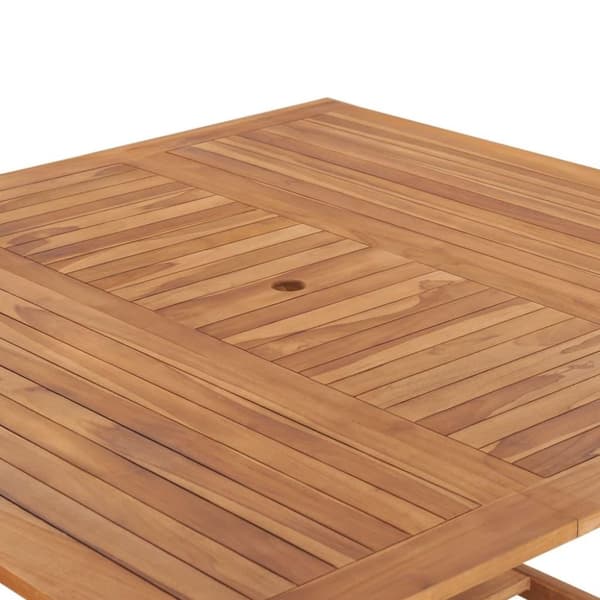 vidaXL havebord 150x150x76 cm massivt teaktræ