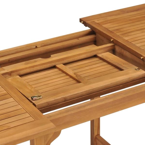 vidaXL Jatkettava puutarhapöytä (110-160)x80x75 cm täysi tiikki