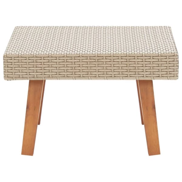 vidaXL udendørs sofabord polyrattan beige