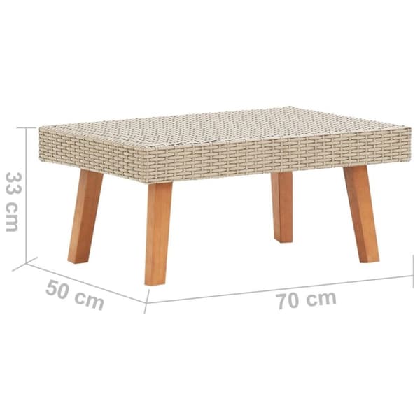 vidaXL udendørs sofabord polyrattan beige