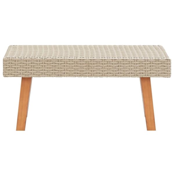 vidaXL udendørs sofabord polyrattan beige