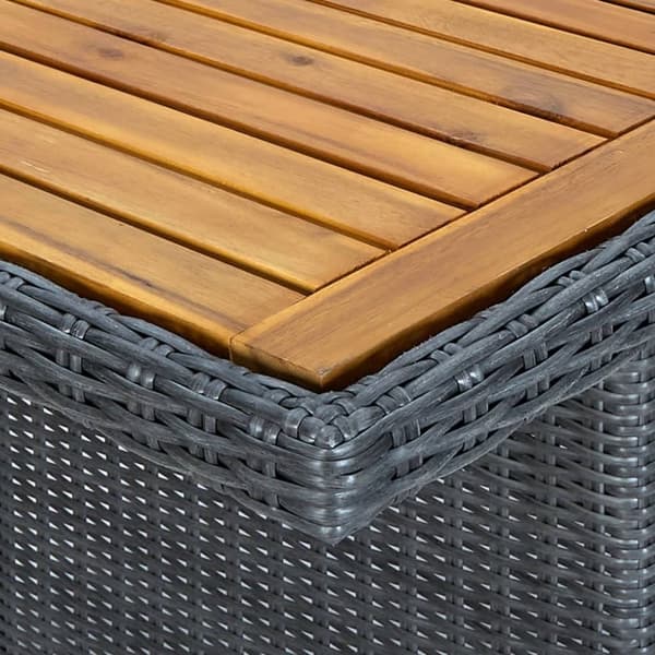 vidaXL havebord polyrattan og massivt akacietræ mørkegrå