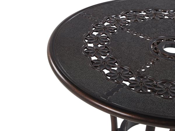 Trädgårdsbord Brunt Aluminium Runt 65 cm Utomhus Vintage