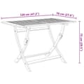 Miniatyrbilde 7 av 7: vidaXL Sammenleggbart hagebord 120x70x75 cm heltre akasie