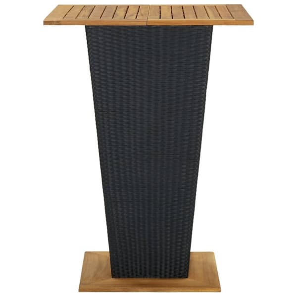 vidaXL Barbord svart 80x80x110 cm polyrotting og heltre akasie