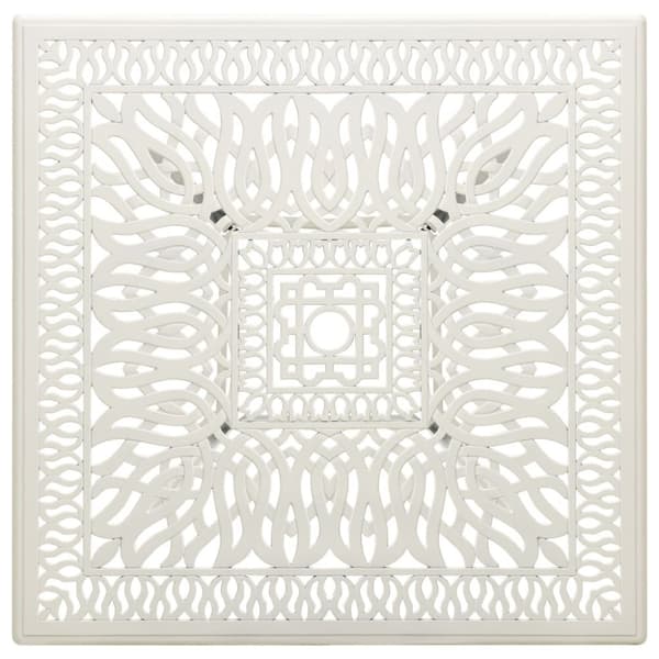vidaXL Hagebord hvit 90x90x73 cm støpt aluminium