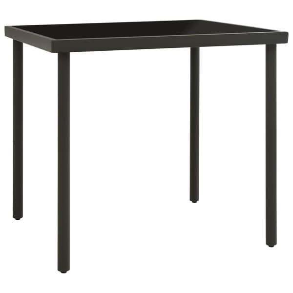 vidaXL Matbord för trädgården antracit 80x80x72 cm glas och stål