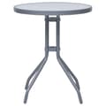 Miniatyrbillede 2 af 5: vidaXL havebord 60 cm stål og glas lysegrå