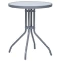 Miniatyrbillede 1 af 5: vidaXL havebord 60 cm stål og glas lysegrå