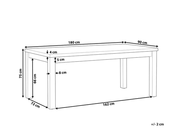 Udendørs spisebord Grå Betonbordplade Træben Akacie 180 x 90 cm 8 Personers Moderne Industriel Gårdhave
