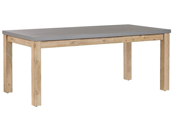 Udendørs spisebord Grå Betonbordplade Træben Akacie 180 x 90 cm 8 Personers Moderne Industriel Gårdhave