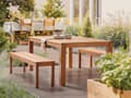 Miniatyrbillede 2 af 8: Havebord Lyst Eukalyptus Træ Olieret 190 x 105 cm 6 Personers Dekorativ Udendørs Spisebord Udendørsmøbler Rustikt Design til Terrasse og Have