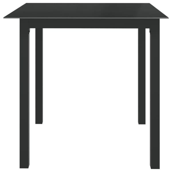 vidaXL havebord 80x80x74 cm glas og aluminium sort