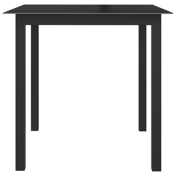 vidaXL havebord 80x80x74 cm glas og aluminium sort