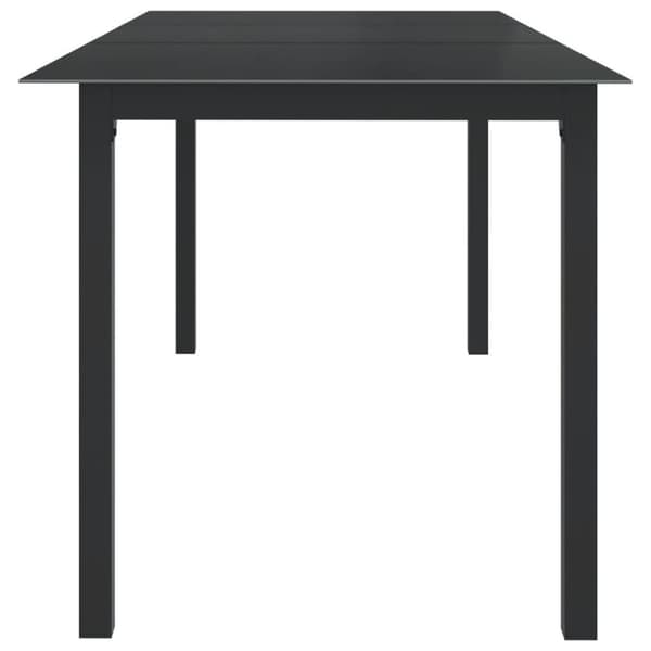 vidaXL Trädgårdsbord svart 190x90x74 cm aluminium och glas
