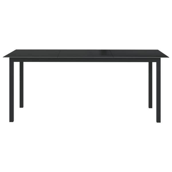 vidaXL Trädgårdsbord svart 190x90x74 cm aluminium och glas