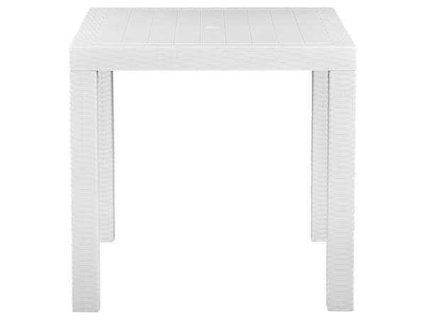 Puutarhapöytä valkoinen synteettinen materiaali 80 x 80 cm 4 hengelle minimalistinen tyyli