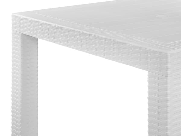 Puutarhapöytä valkoinen synteettinen materiaali 80 x 80 cm 4 hengelle minimalistinen tyyli
