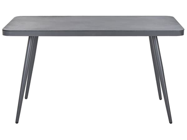 Puutarhapöytä harmaa alumiini 140 x 80 cm istuintyynyt industriaalinen tyyli