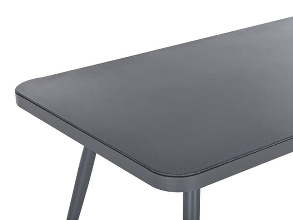 Puutarhapöytä harmaa alumiini 140 x 80 cm istuintyynyt industriaalinen tyyli