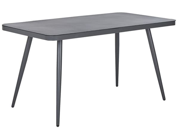 Puutarhapöytä harmaa alumiini 140 x 80 cm istuintyynyt industriaalinen tyyli