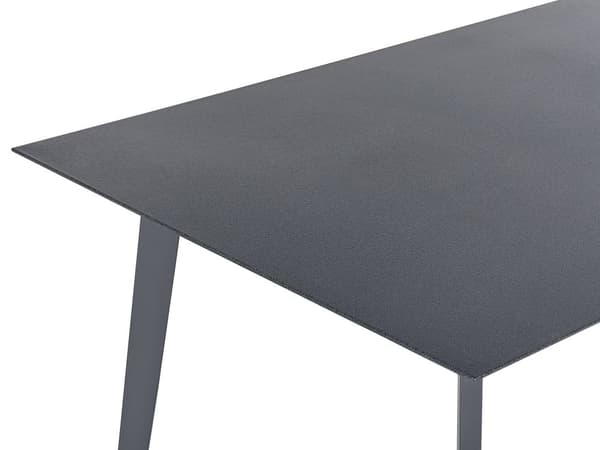 Trädgårdsbord Grå Glasskiva 140 x 80 cm Metallben Rektangulär Minimalistisk Industriell