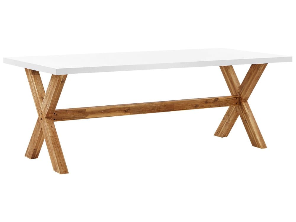 Trädgårdsbord 200 x 100 cm vit OLBIA