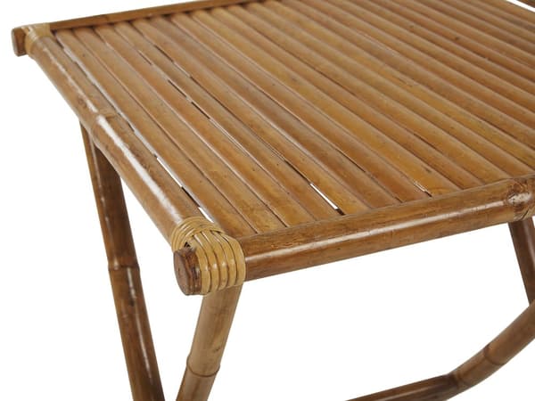 Bambu Bistro Bord Naturligt Trä 70 x 70 cm Hopfällbart Inomhus Utomhus Soffbord